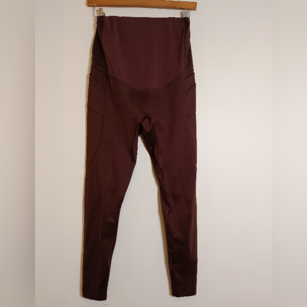 BLANQI Maternity Leggings Size Medium Burgundy